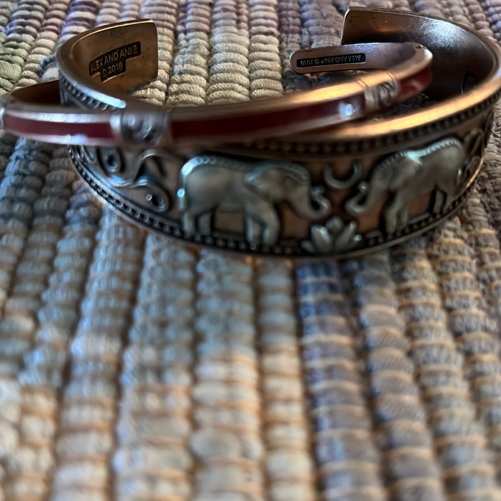 Alex and Ani Elephant stackable bracelets